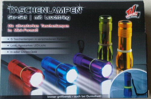 5pc 9led flashlight set