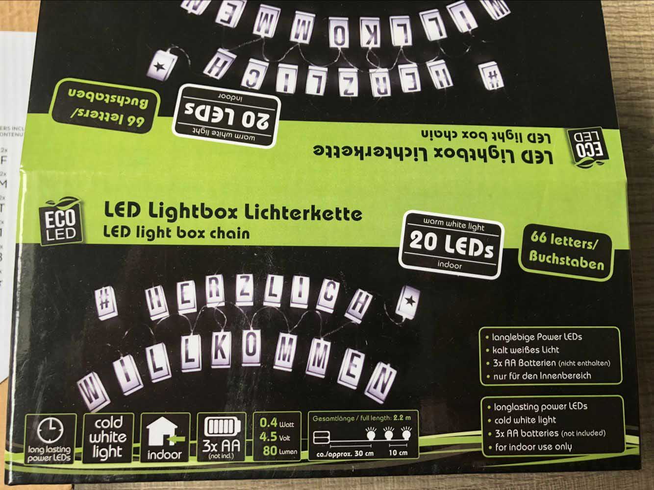 led light box chain